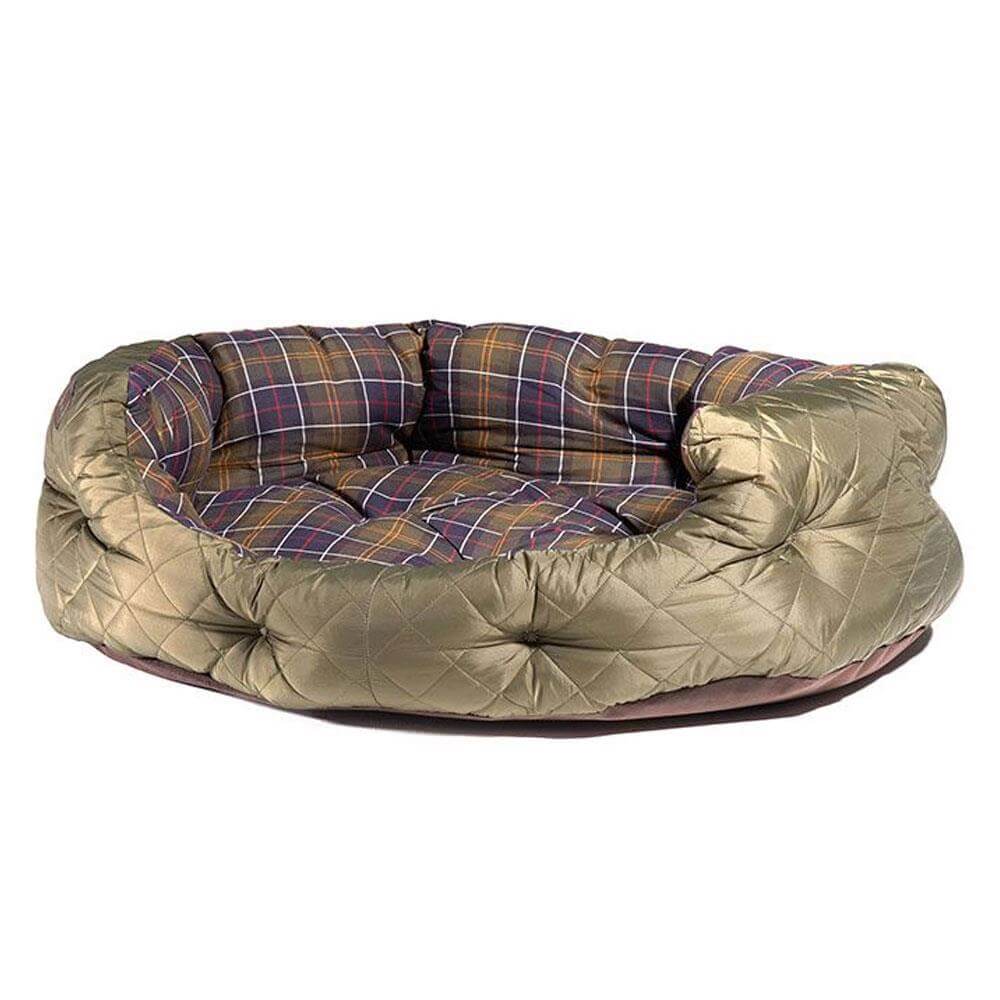 Barbour Olive Green Quilted Dog Bed 35 inch